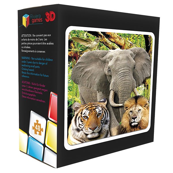3D Puzzle: Jungle - 48pc Lenticular Jigsaw Puzzle  			  					NEW - image 1