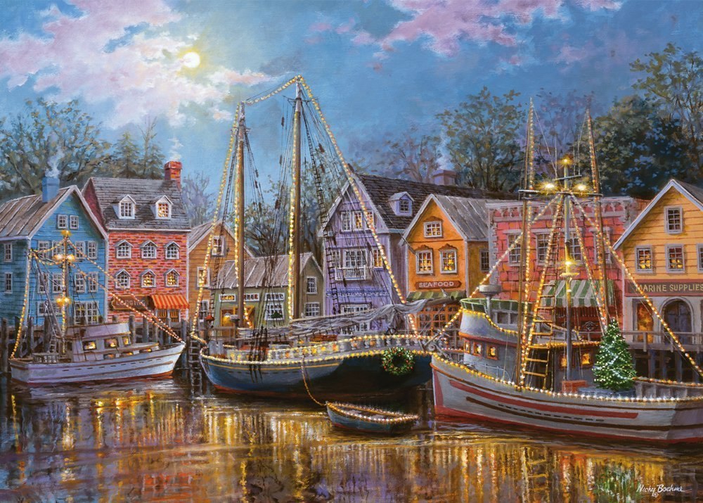 Ships Aglow - 500pc Large Format Jigsaw Puzzle by Ravensburger  			  					NEW