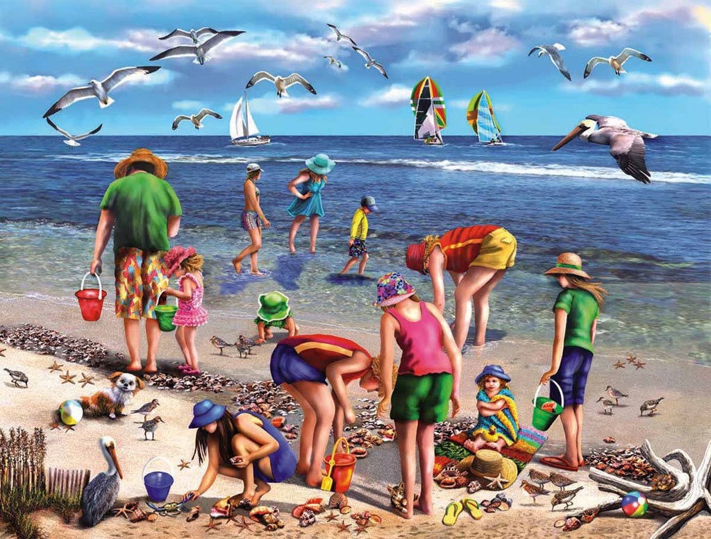 Shell Seekers - 550pc Jigsaw Puzzle By White Mountain