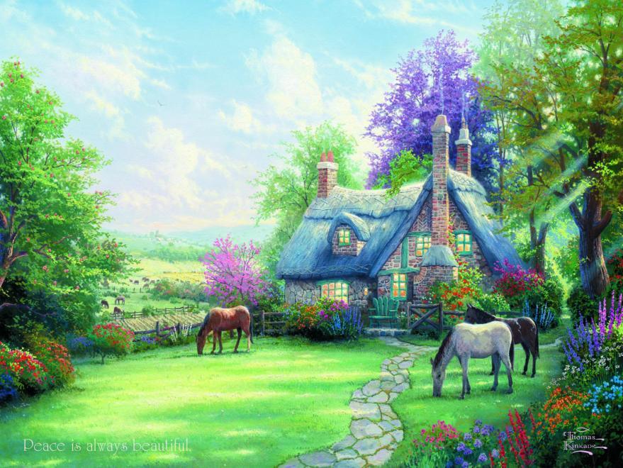 Thomas Kinkade Inspirations: A Perfect Summer Day - 300pc Oversized Jigsaw Puzzle by Ceaco