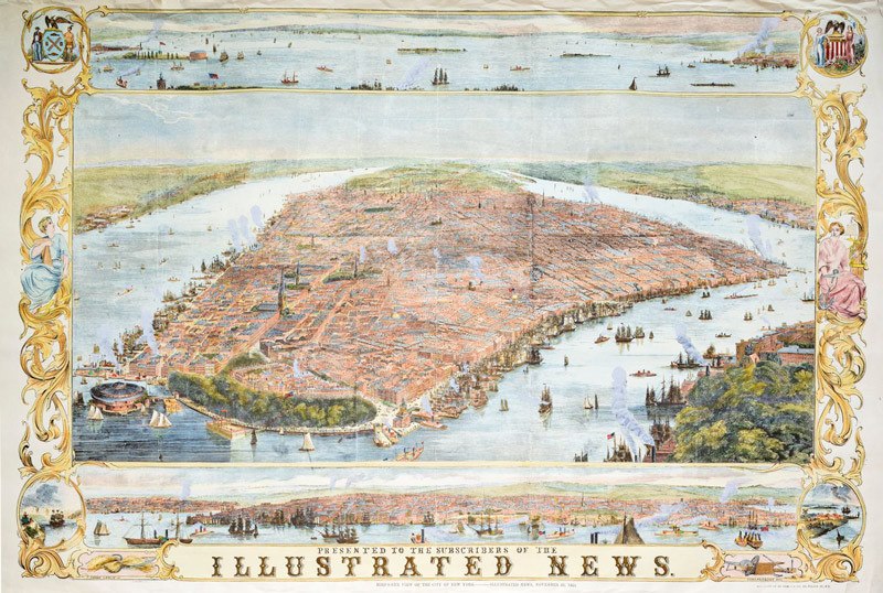 New York Map, 1853 - 1000pc Jigsaw Puzzle by Piatnik