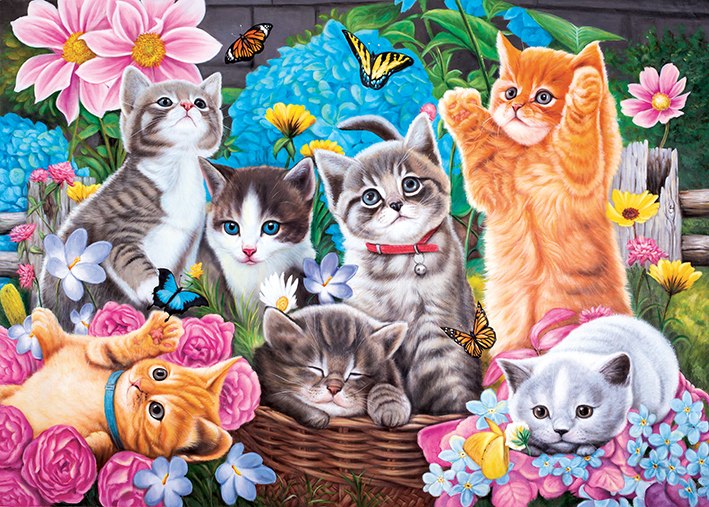 Playtime in the Garden - 1000pc Jigsaw Puzzle by Lafayette Puzzle Factory