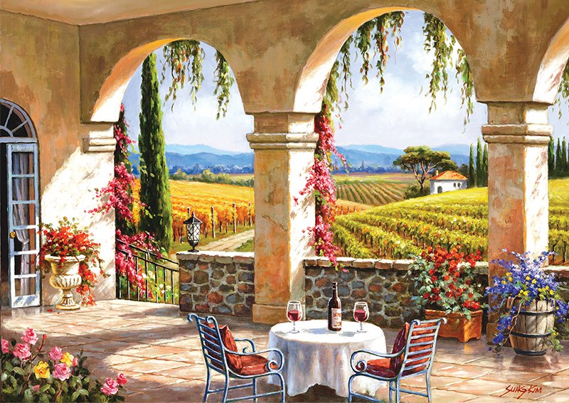 Wine Country Terrace - 1500pc Jigsaw Puzzle by Anatolian