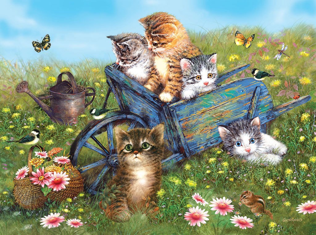 Kittens on a Field Trip - 1000pc Jigsaw Puzzle by Sunsout