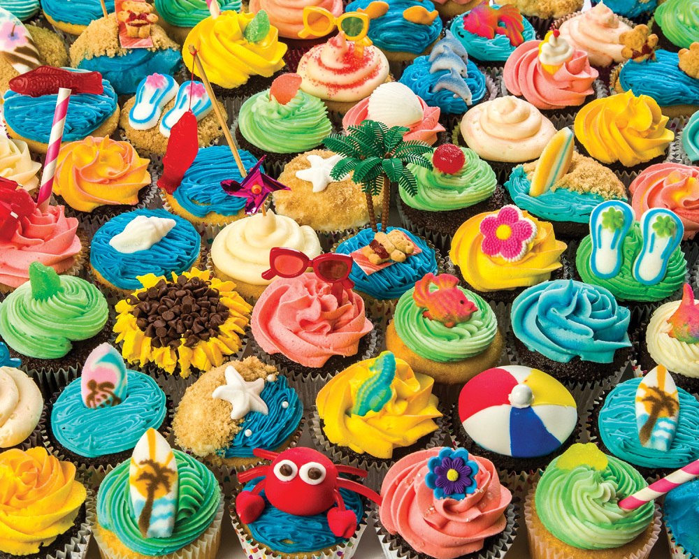 Summer Cupcakes - 1000pc Jigsaw Puzzle by Vermont Christmas Company