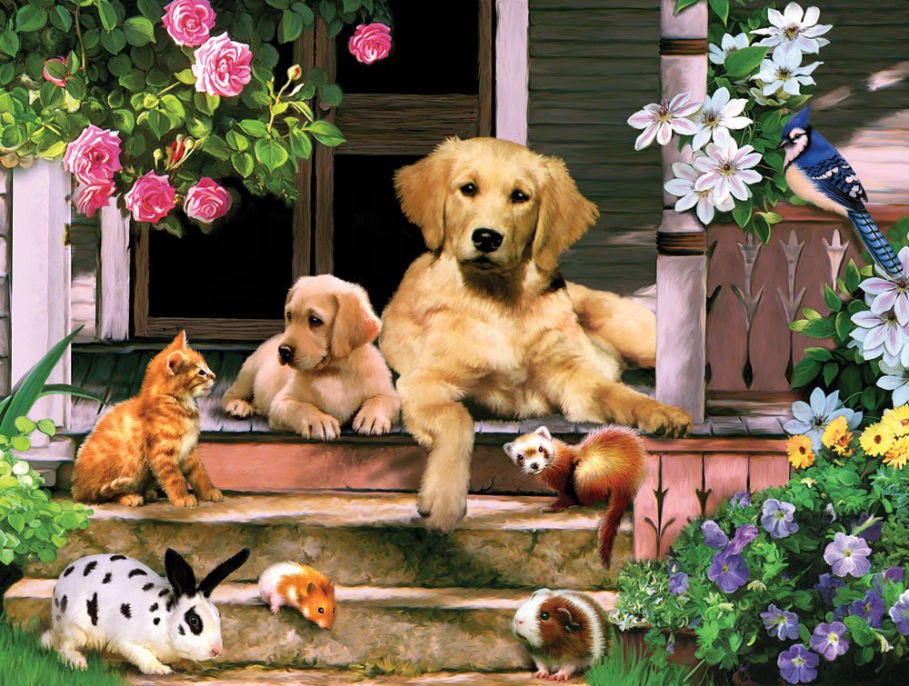 Summer on the Porch - 300pc Large Format Jigsaw Puzzle By Sunsout