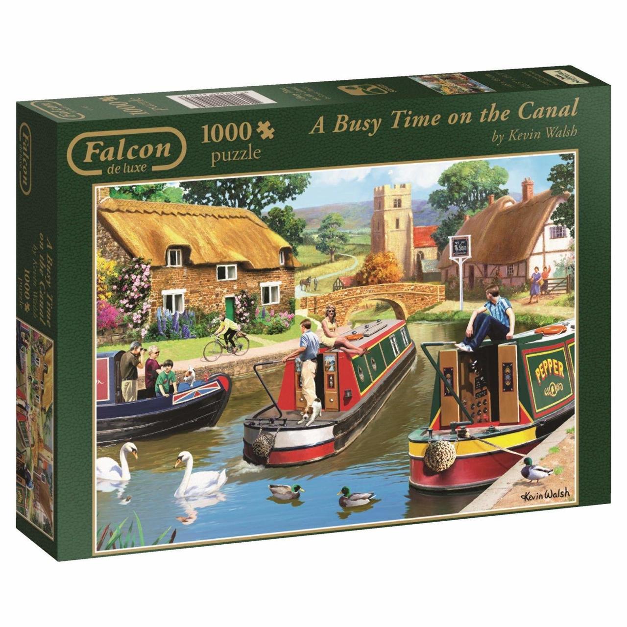 Busy Time on the Canal - 1000pc Jigsaw Puzzle By Falcon  			  					NEW - image 1