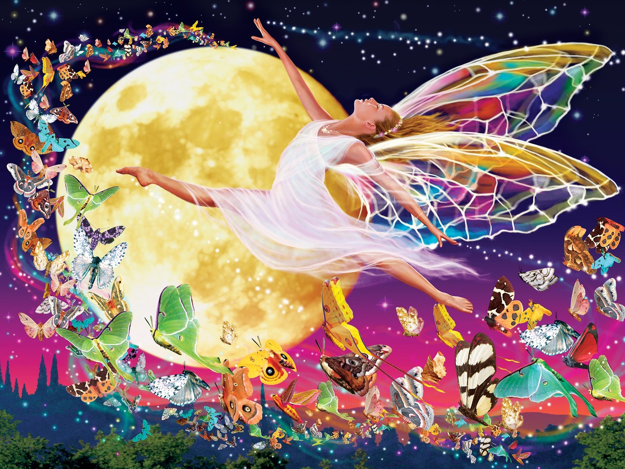 Glow In The Dark: Moon Fairy - 300pc EzGrip Jigsaw Puzzle by Masterpieces  			  					NEW
