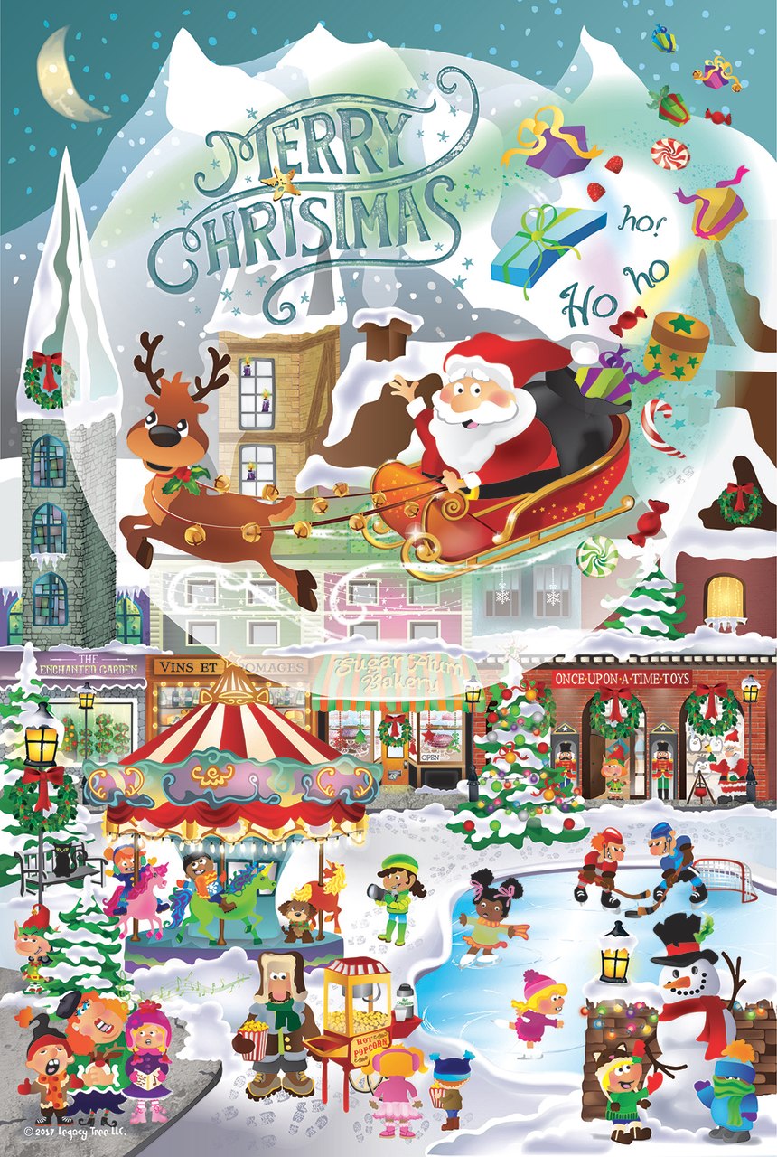 A Christmas Village for All Ages - 625pc Family Jigsaw Puzzle by Sunsout  			  					NEW