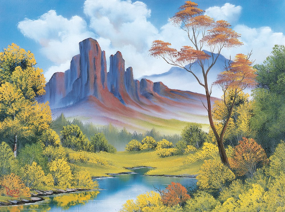 Bob Ross: Fall - 500pc Jigsaw Puzzle by Wellspring  			  					NEW