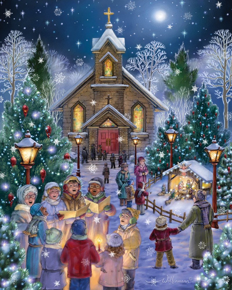 Midnight Mass - 1000pc Jigsaw Puzzle by Vermont Christmas Company