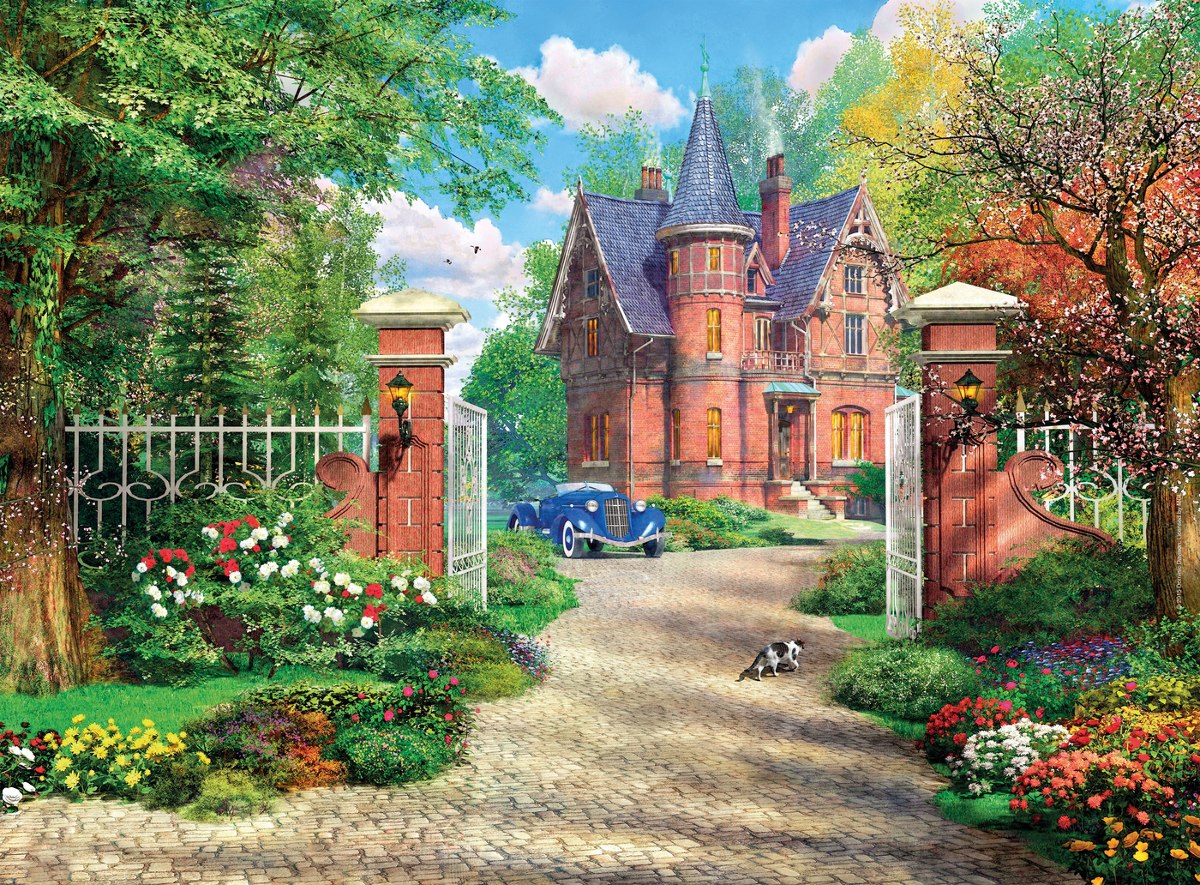 The Red Brick Cottage - 500pc Jigsaw Puzzle by Clementoni