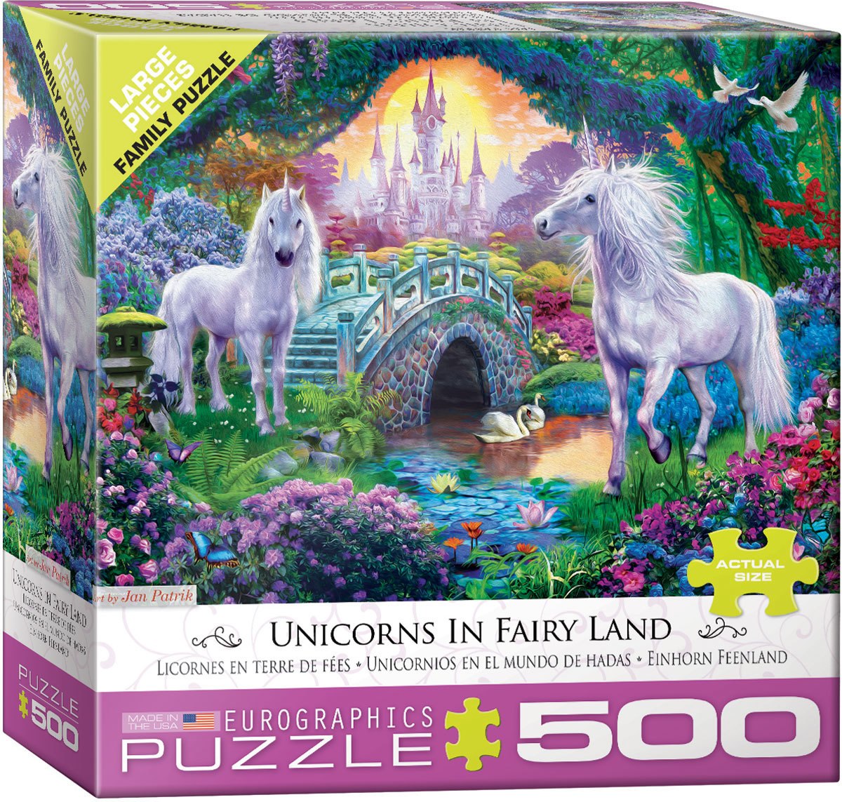 Unicorns in Fairy Land - 500pc Jigsaw Puzzle by Eurographics  			  					NEW - image 1