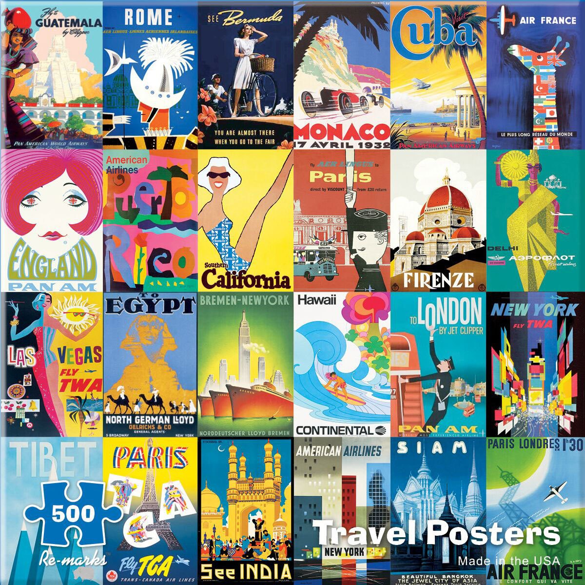 Travel Posters - 500pc Jigsaw Puzzle By Re-marks  			  					NEW