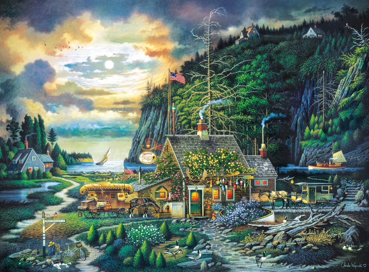 Charles Wysocki: Moonlight & Roses - 1000pc Jigsaw Puzzle By Buffalo Games
