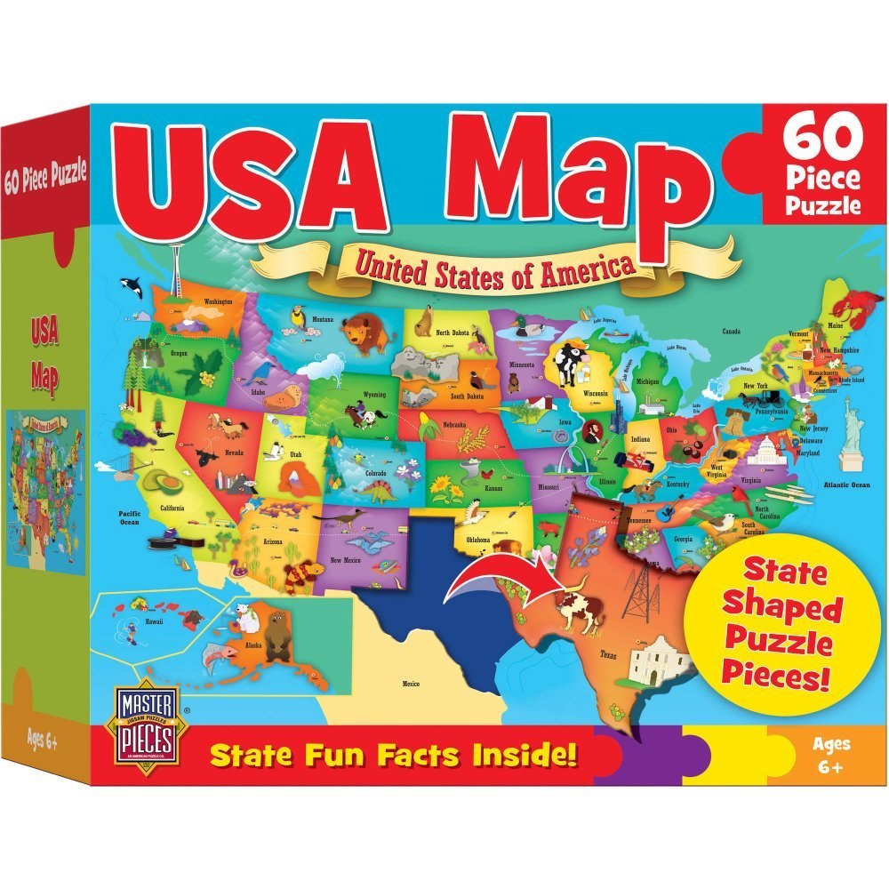 USA Map - 60pc Jigsaw Puzzle by Masterpieces - image 1
