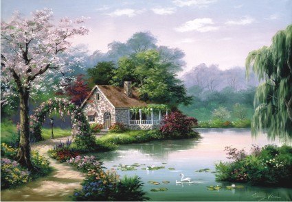 Arbor Cottage - 260pc Jigsaw Puzzle by Anatolian