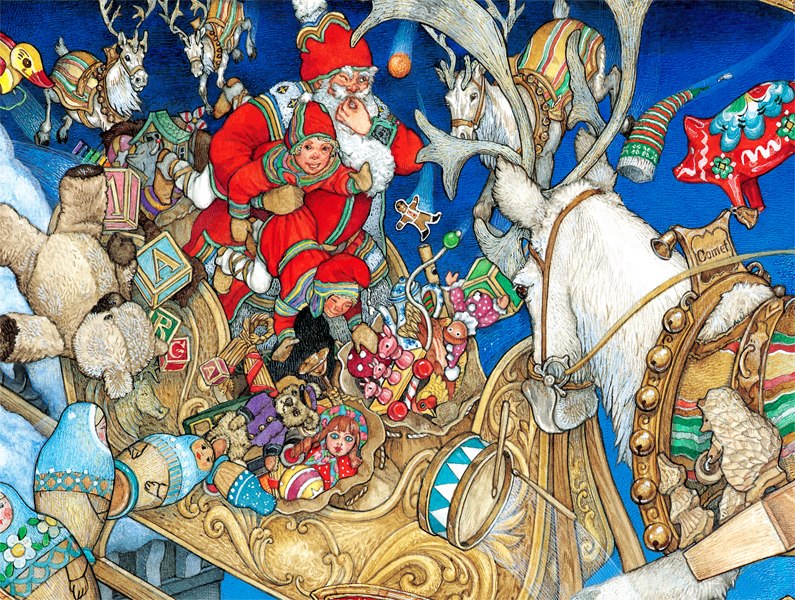 Santa's Toys - 300pc Jigsaw Puzzle by New York Puzzle Co.