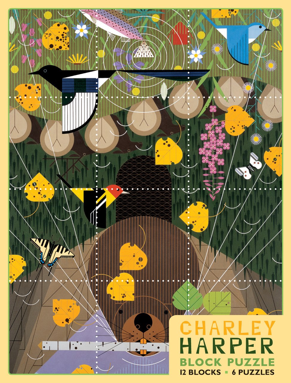 Charley Harper - 12pc Block by Pomegranate  			  					NEW