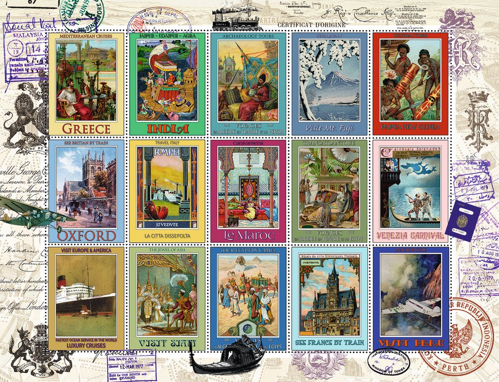Vacation Stamps - 2000pc Jigsaw Puzzle By Ravensburger