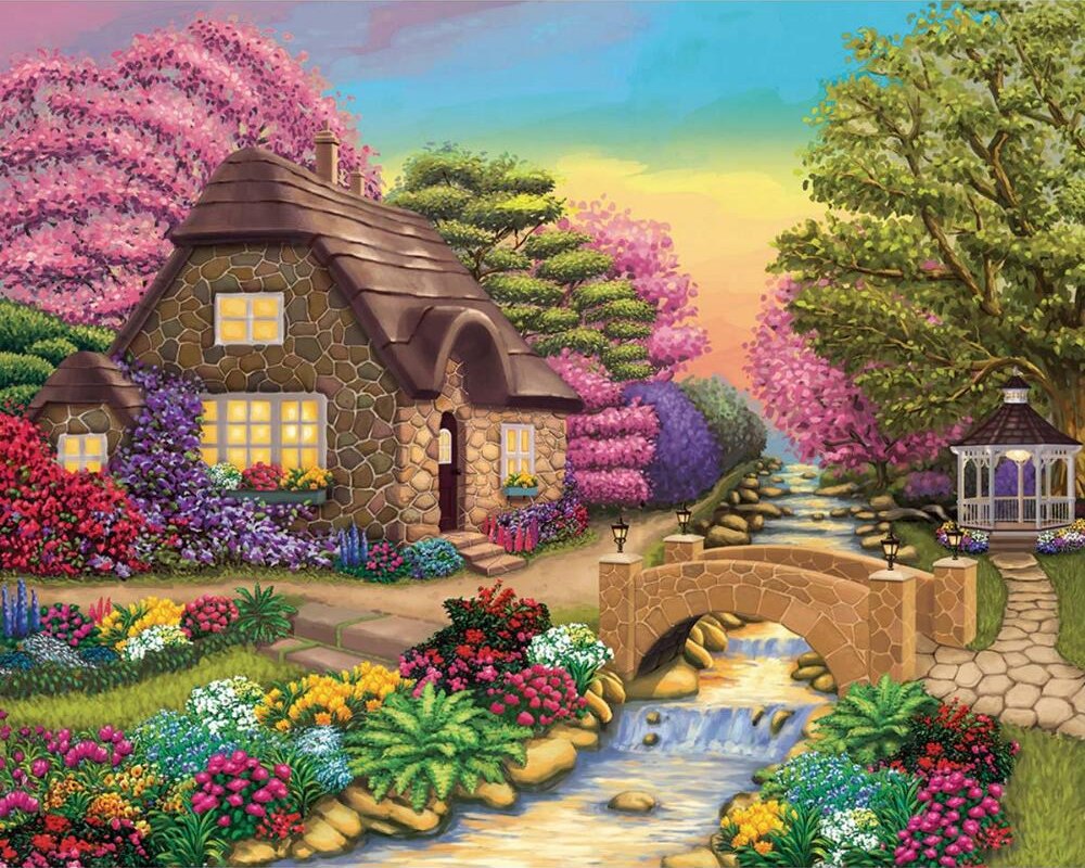 Dream Cottage Retreat - 1000pc Jigsaw Puzzle by Lafayette Puzzle Factory  			  					NEW