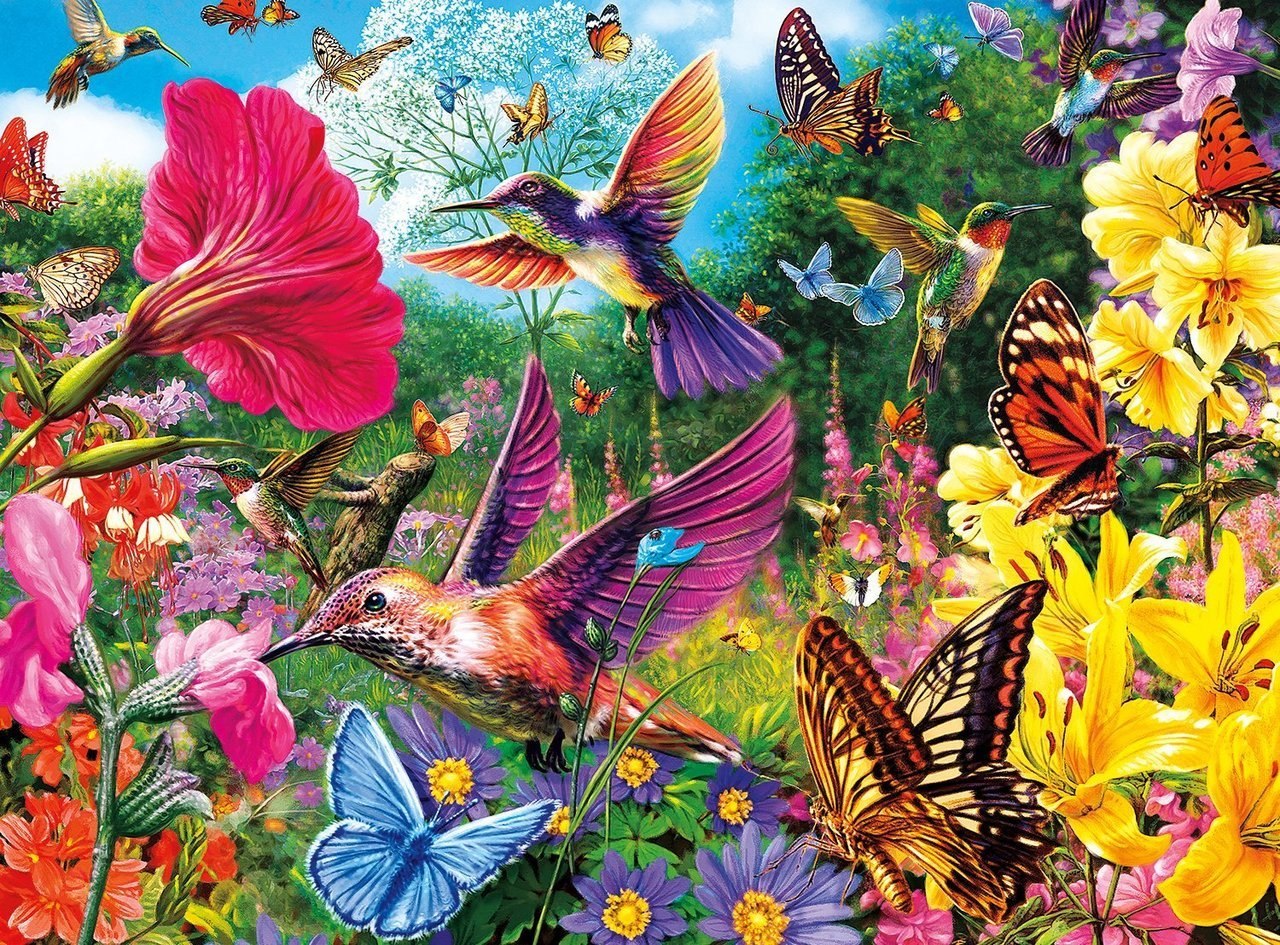 Hummingbird Garden - 1000pc Jigsaw Puzzle by Buffalo Games