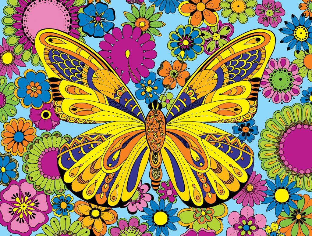 June Butterfly-Coloring Puzzle - 300pc Jigsaw Puzzle By White Mountain