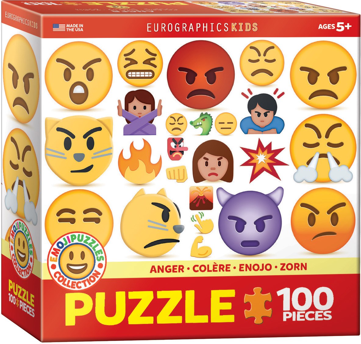 Emojipuzzle, Anger - 100pc Jigsaw Puzzle by Eurographics