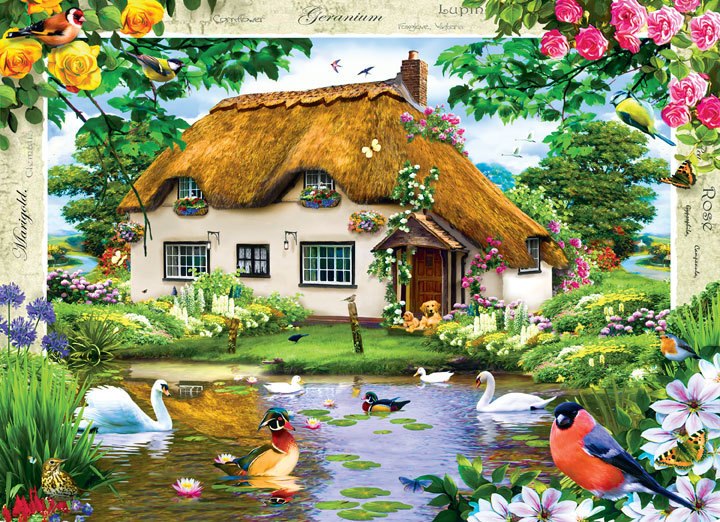 Swan Cottage - 1000pc Jigsaw Puzzle by Masterpieces