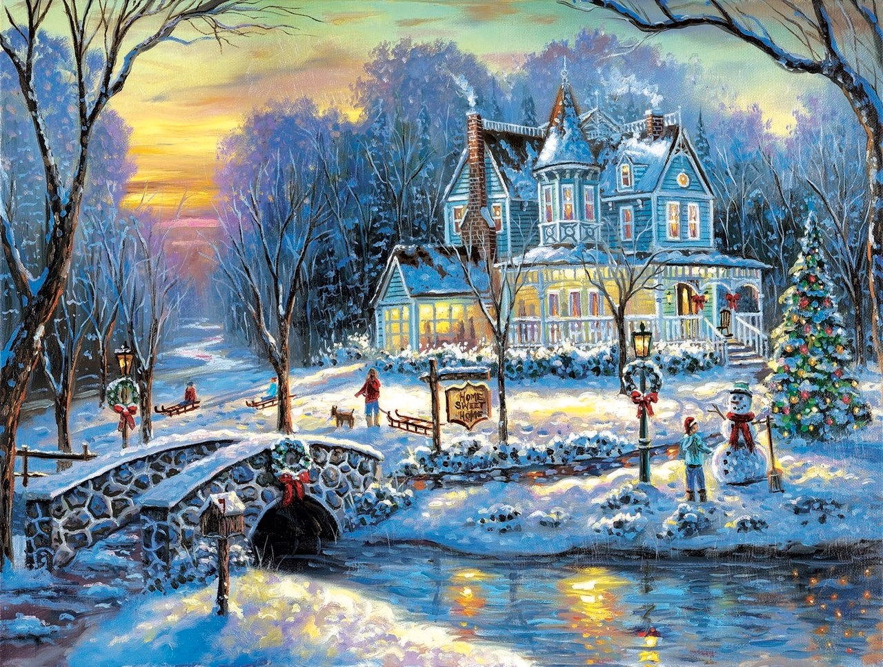 A White Christmas - 1000pc Jigsaw Puzzle by Sunsout  			  					NEW