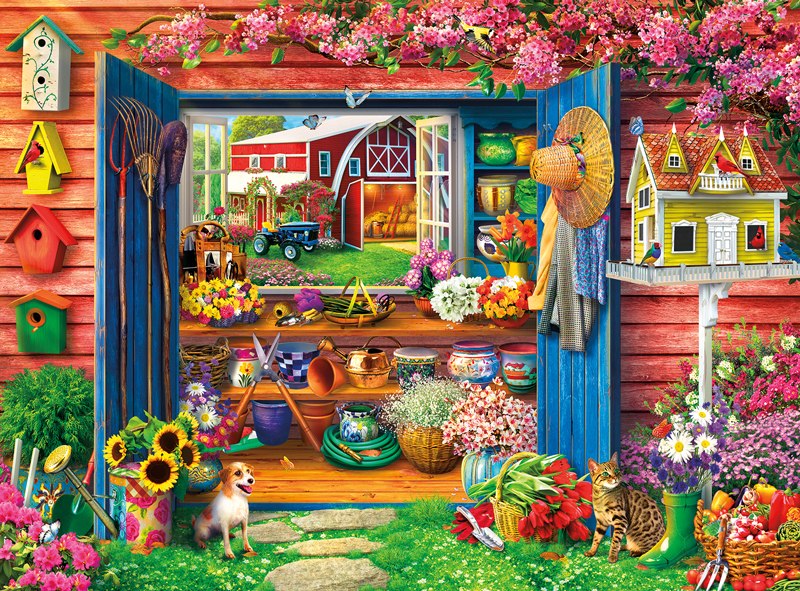 Farm Flower Shed - 1000pc Jigsaw Puzzle by Buffalo Games  			  					NEW