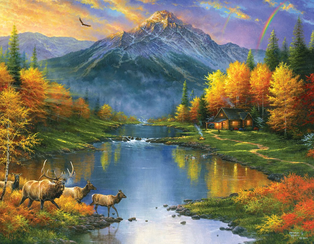 Mountain Retreat - 1000pc Large Format Jigsaw Puzzle by Sunsout