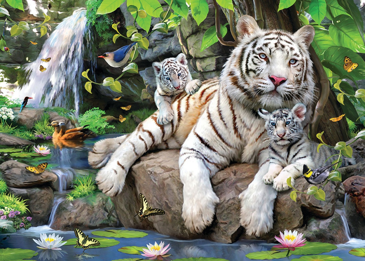 White Tigers - 15pc Jigsaw Puzzle by Sunsout  			  					NEW
