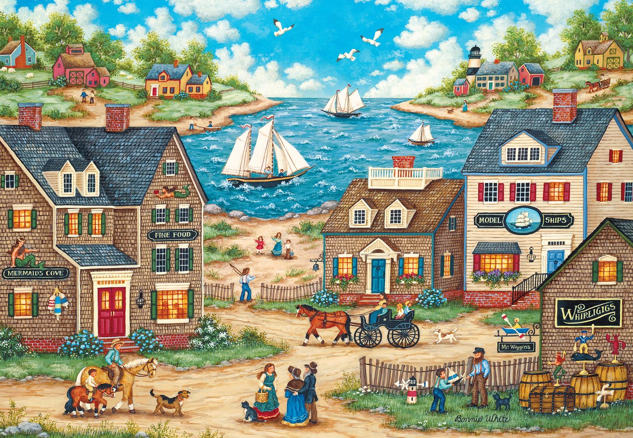 Mr. Wiggins Whirligigs - 1000pc EzGrip Jigsaw Puzzle by Masterpieces  			  					NEW