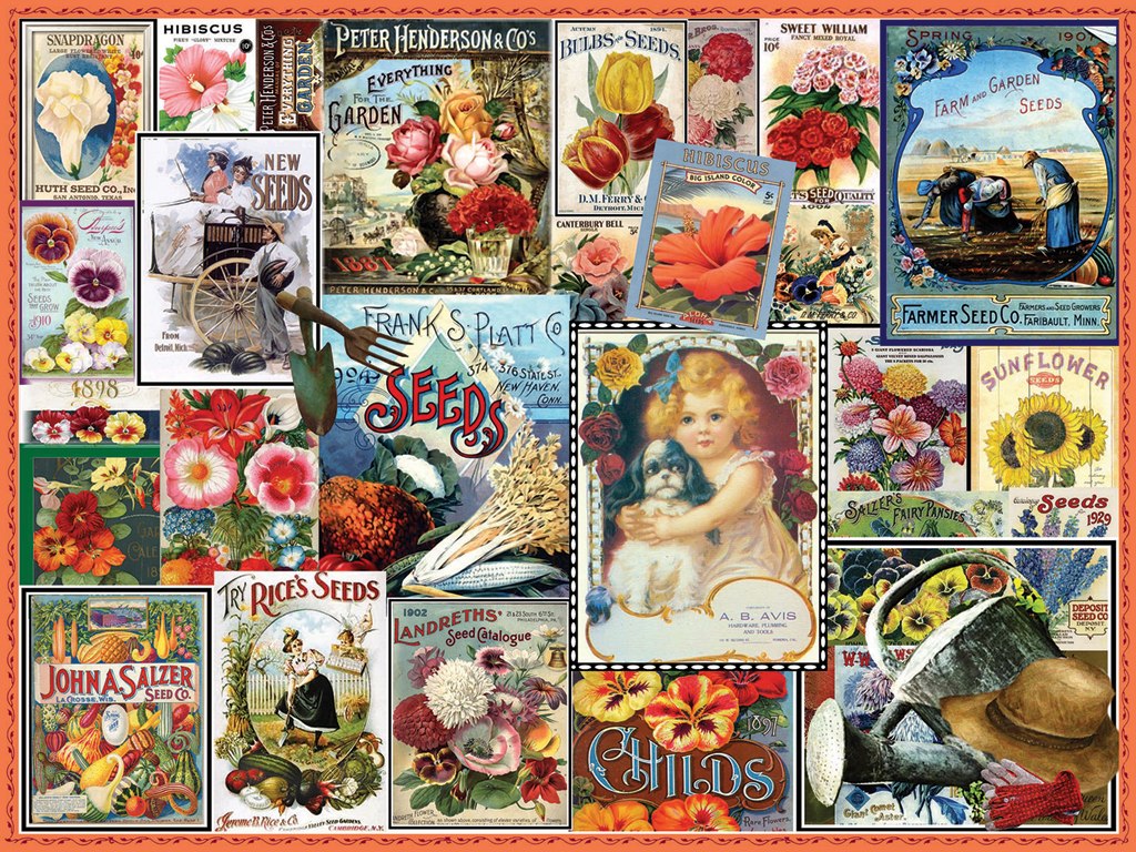 Vintage Flower Seeds - 550pc Jigsaw Puzzle By White Mountain