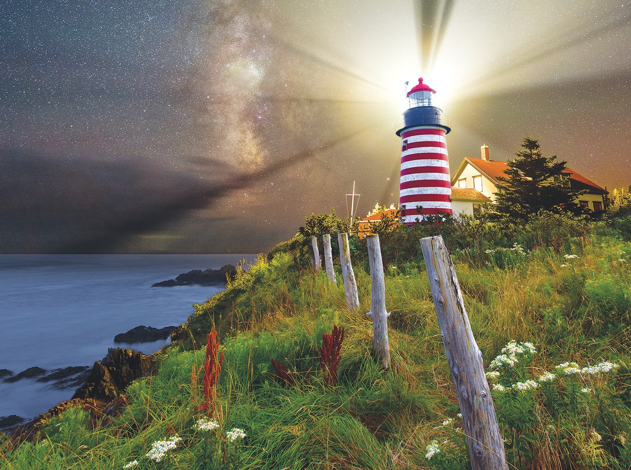 Night over West Quoddy Lighthouse - 1000pc Jigsaw Puzzle By Sunsout  			  					NEW
