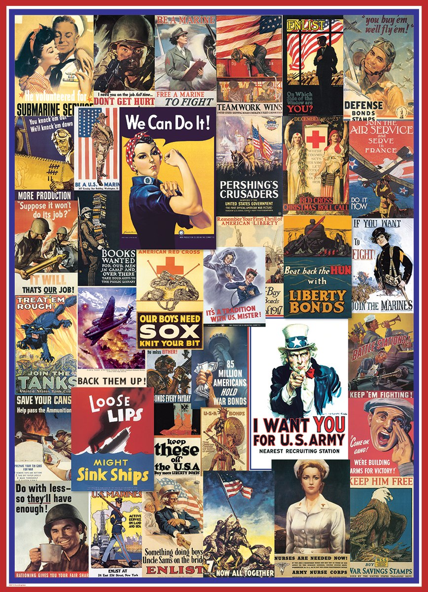 World War I & II Vintage Posters - 1000pc Jigsaw Puzzle by Eurographics