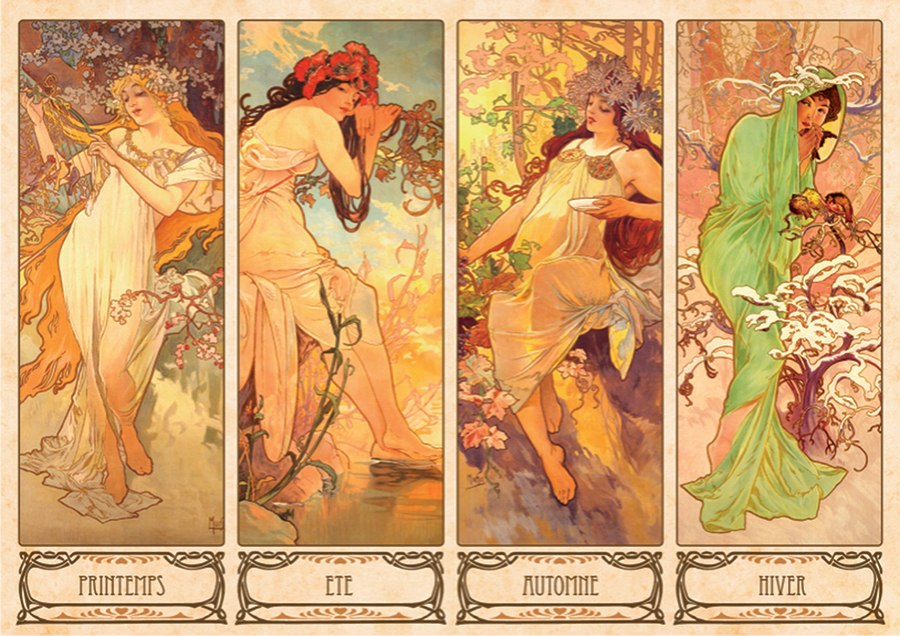 Seasons: Alfonse Mucha - 1000pc Jigsaw Puzzle by D-Toys