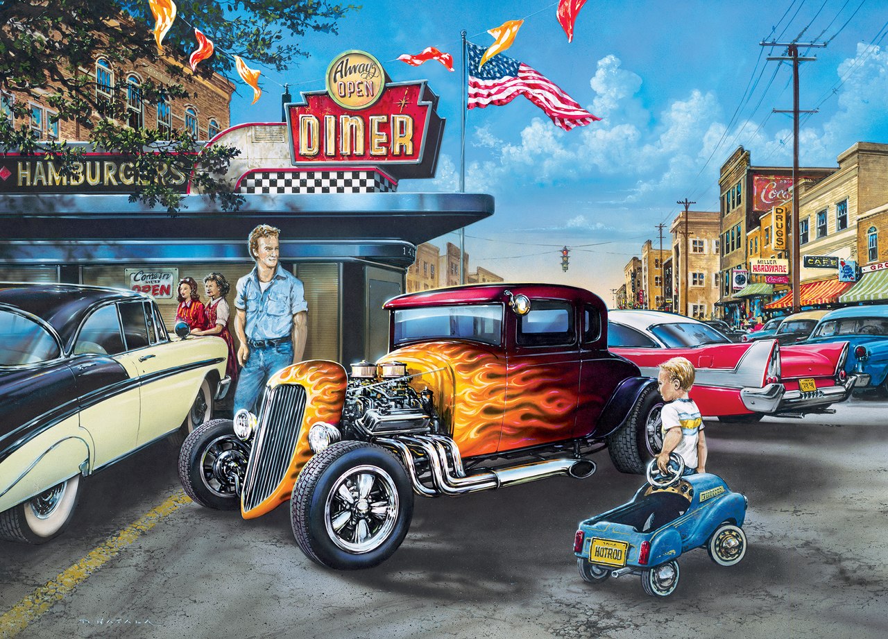 Hot Rods and Milkshakes - 1000pc Jigsaw Puzzle by Masterpieces  			  					NEW