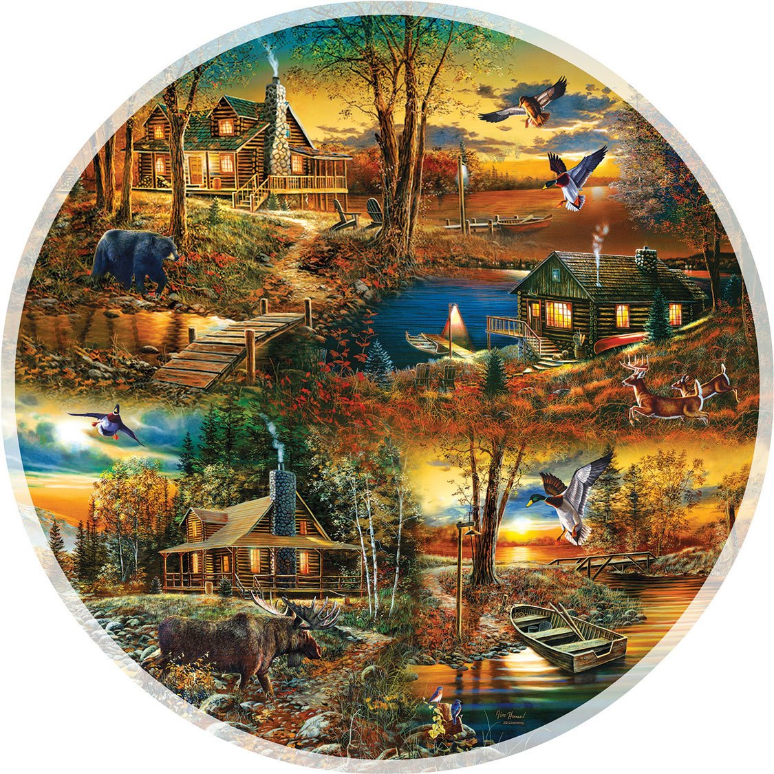 Cabins in the Woods - 1000pc Jigsaw Puzzle by SunsOut