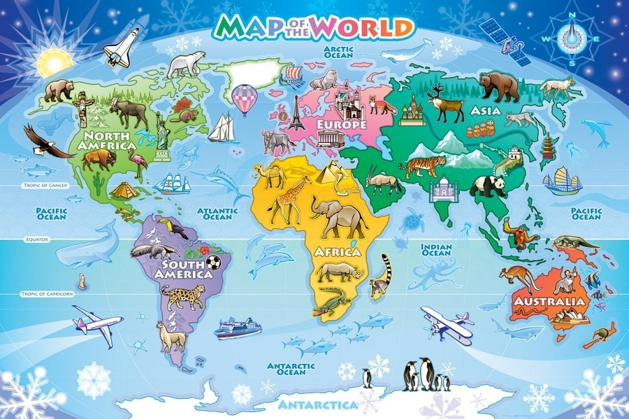 World Map - 35pc Tray Puzzle by Cobble Hill  			  					NEW