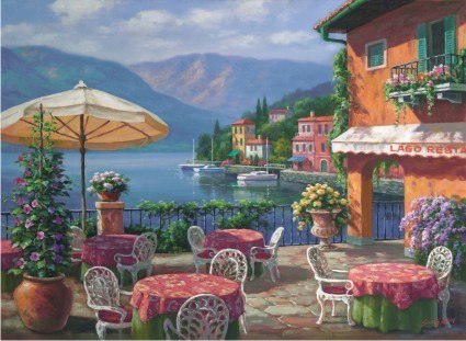 Lago Cafe - 1000pc Jigsaw Puzzle by Anatolian