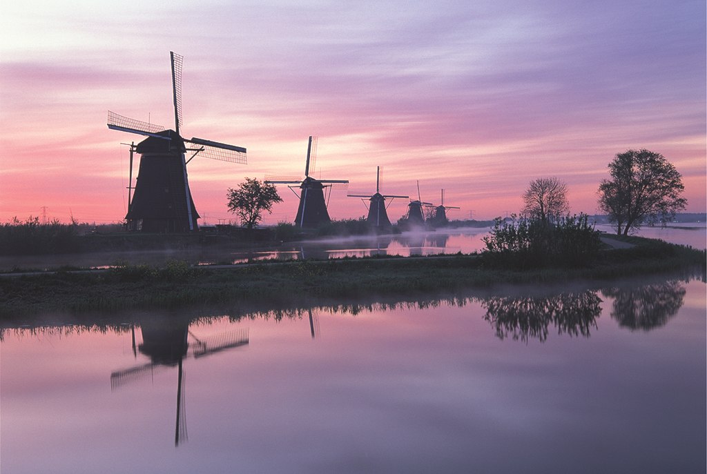 Windmill, Netherlands - 1000pc Glow-in-the-Dark Jigsaw Puzzle by Tomax