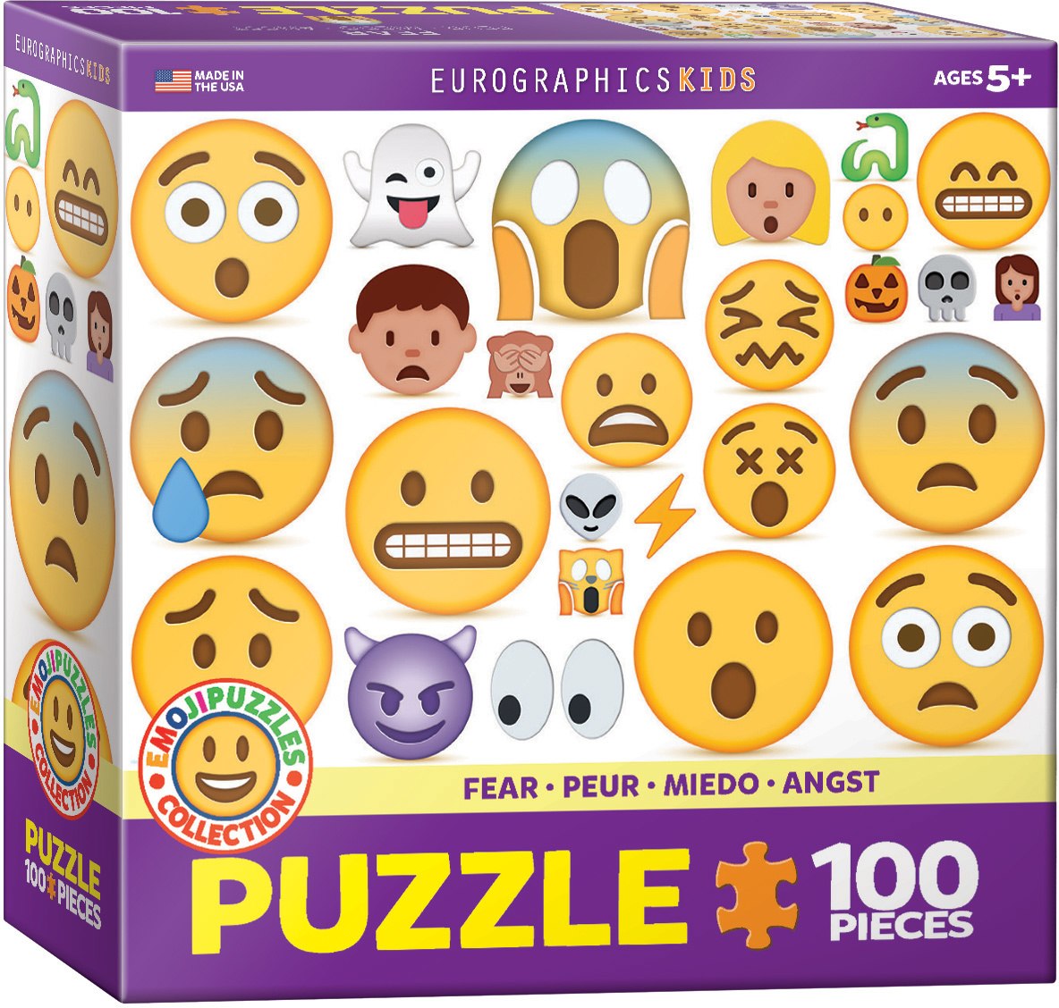 Emojipuzzle, Fear - 100pc Jigsaw Puzzle by Eurographics