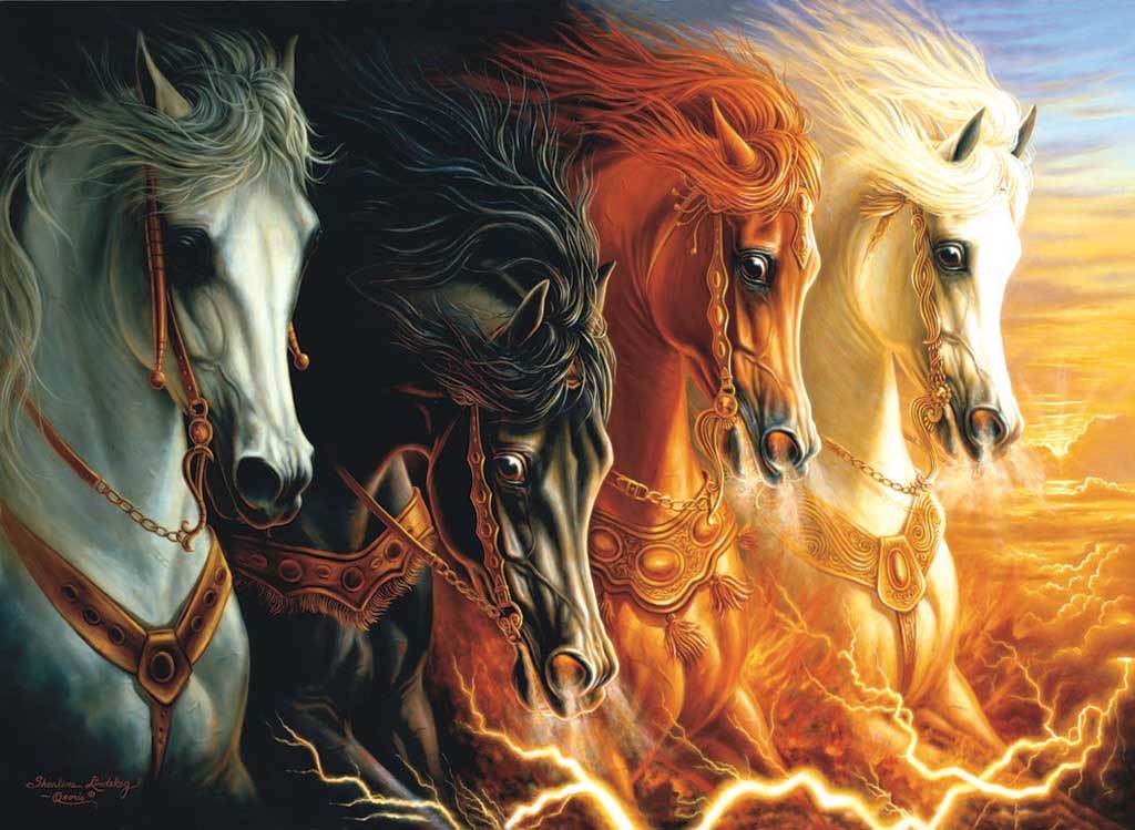 4 Horses Of The Apocalypse - 1500pc Sunsout Horse Jigsaw Puzzle