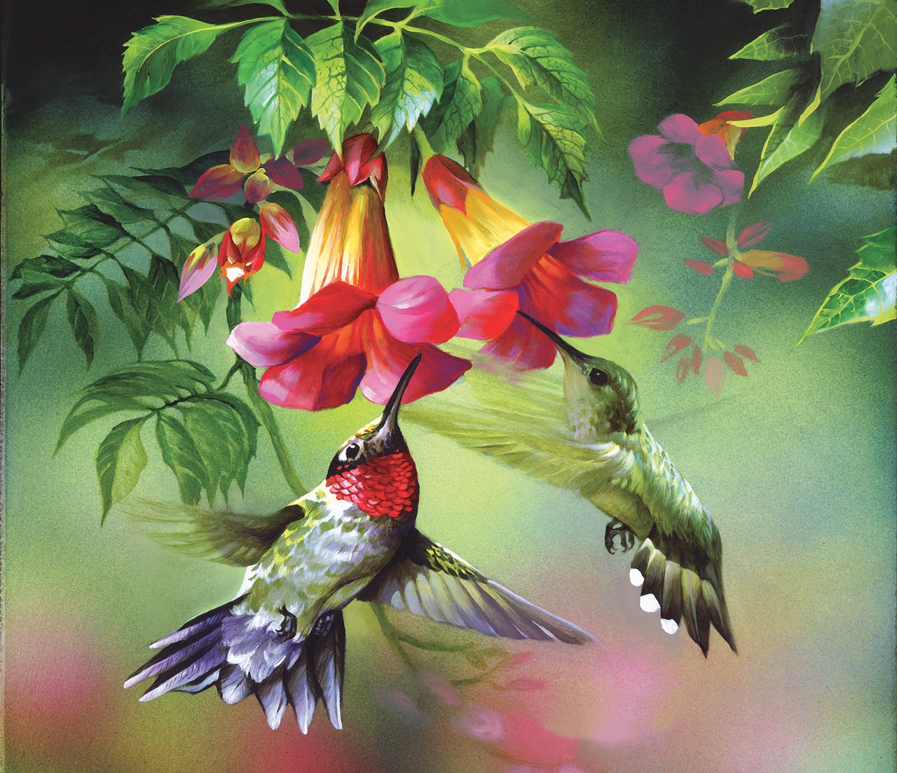 Hummingbirds - 25pc Jigsaw Puzzle by Sunsout  			  					NEW