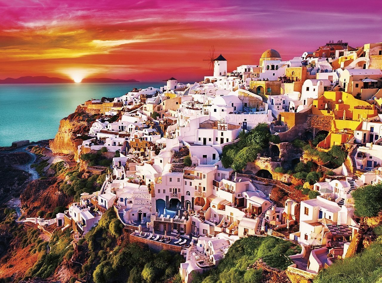 Dreamy Santorini - 1000pc Matte Finish Jigsaw Puzzle By Buffalo Games  			  					NEW