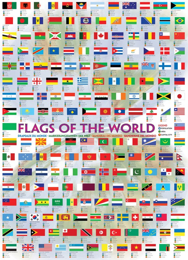 Flags of the World - 1000pc Jigsaw Puzzle by Eurographics