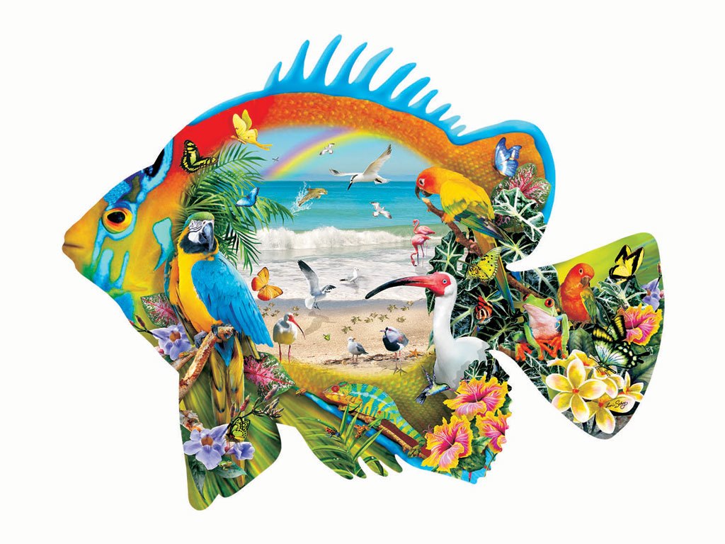 Beachfront: - 1000pc Shape Jigsaw Puzzle by SunsOut