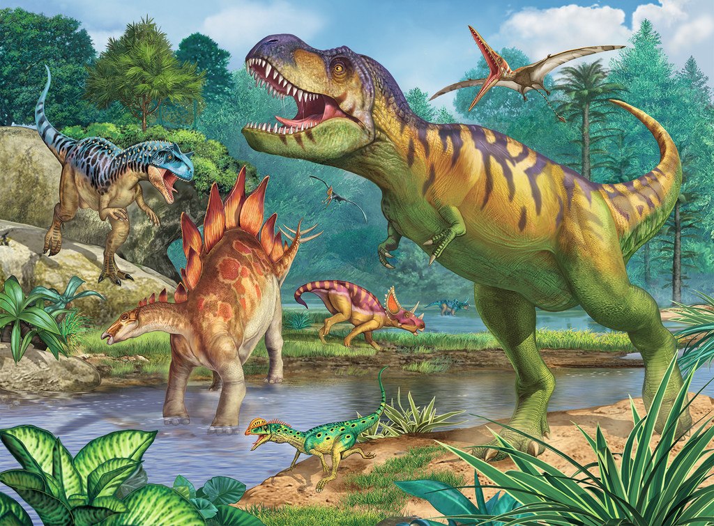 World of Dinosaurs - 100pc Jigsaw Puzzle w/ Coloring Book By Ravensburger  			  					NEW